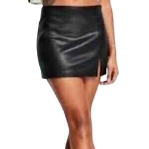 NWT Topshop 14 faux leather hem split mini skirt SK 3035